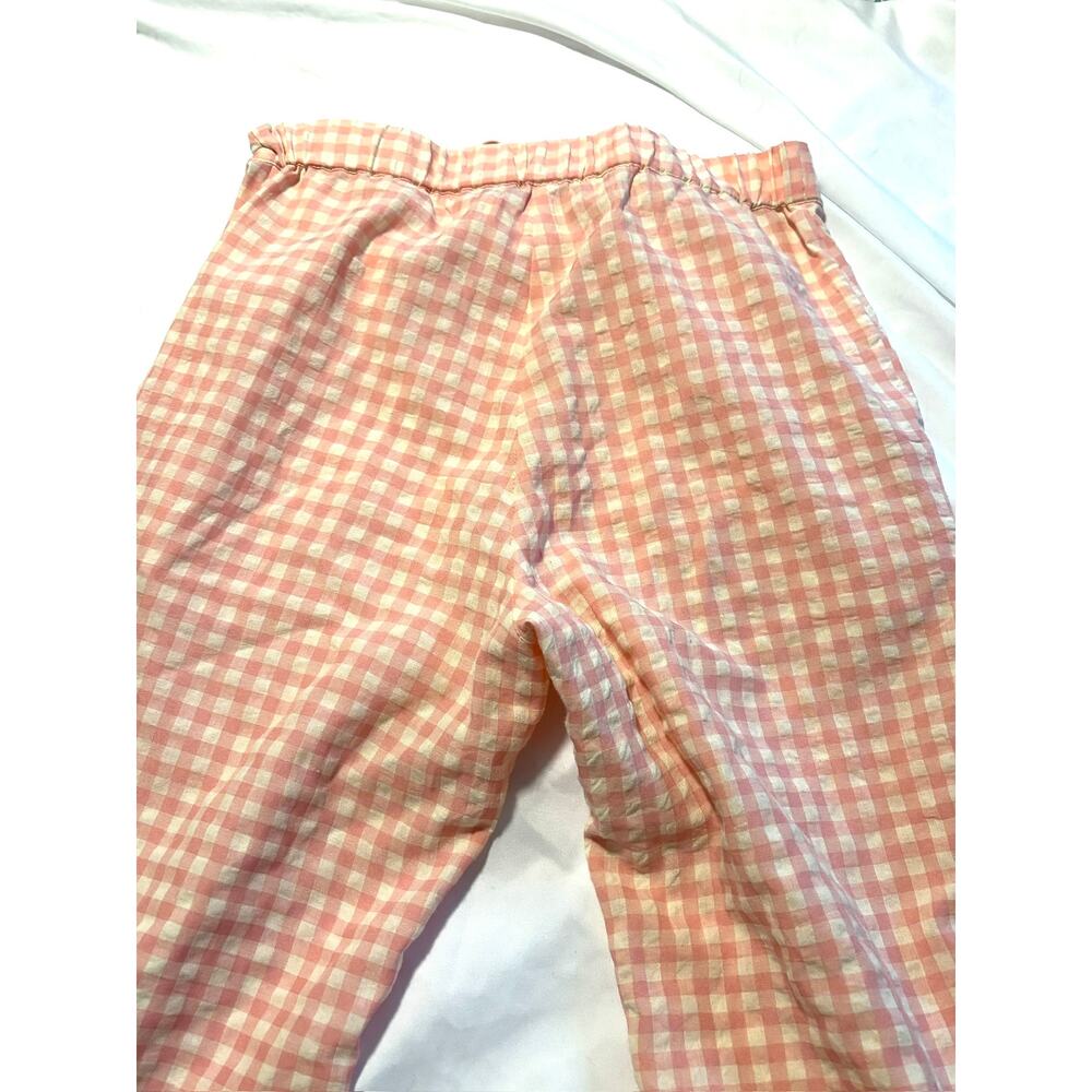 Charming Sonderhaus Peach & Cream Gingham Cotton Pants 100% Cotton XS - Picture 5 of 5